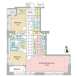 アトラス麻布台 2LDKの間取図画像