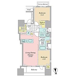 クラッシィハウス神田錦町 2LDKの間取図画像