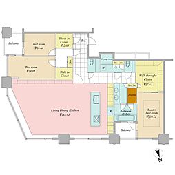 青山パークタワー 3LDKの間取図画像