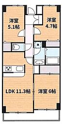 グローバル五香 3LDKの間取図画像