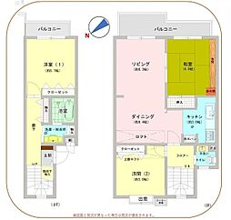 ライフタウン船橋タウンハウスB 3LDKの間取図画像