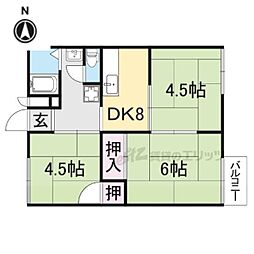 ハイツ福田 3DKの間取図画像
