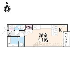 レオネクストガイア ワンルームの間取図画像