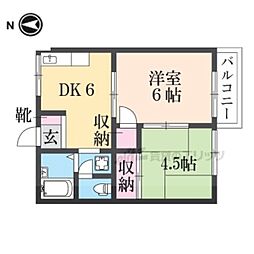 メゾンプルミエール 2DKの間取図画像