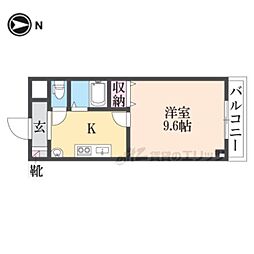 グレイスコート 1Kの間取図画像
