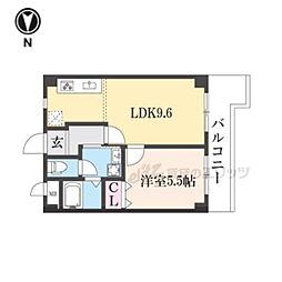 ヌカタヒルズ 1LDKの間取図画像