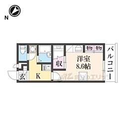 レオパレス愛 1Kの間取図画像