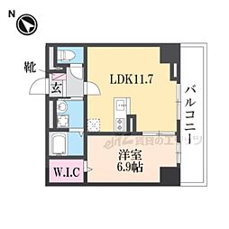 ムーンヒルズ大阪 1LDKの間取図画像