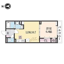 ジーススクエア 1LDKの間取図画像