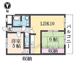 グランドールY 2LDKの間取図画像