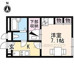 レオパレスアルフ 1Kの間取図画像