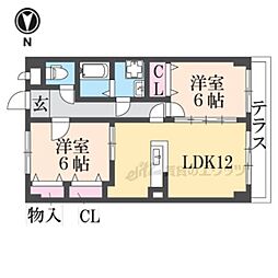 グランシャリオ 2LDKの間取図画像
