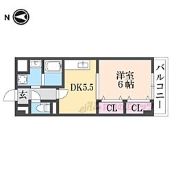 キューヴ 1DKの間取図画像