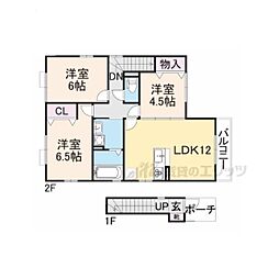 ヴィラ弐番館 2階3LDKの間取り