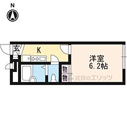 おおさか東線 JR俊徳道駅 徒歩7分の賃貸アパート 2階1Kの間取り