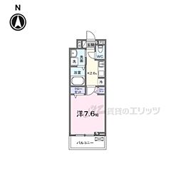 リエゾン学園前 3階1Kの間取り