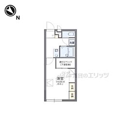 近鉄大阪線 弥刀駅 徒歩7分の賃貸アパート 1階1Kの間取り