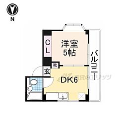 大東工芸マンション 3階1DKの間取り