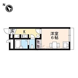 レオパレスいぶき 1階1Kの間取り