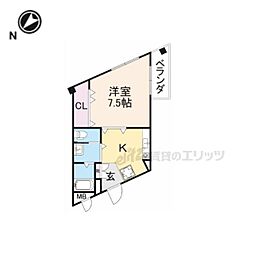 JR関西本線 王寺駅 徒歩6分の賃貸マンション 3階1Kの間取り