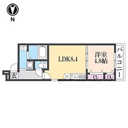 フジパレス弥刀駅北I番館 302 3階1LDKの間取り