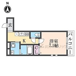 近鉄大阪線 弥刀駅 徒歩3分の賃貸アパート 3階1Kの間取り