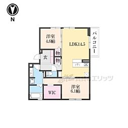 Ｖｉｅｒ　Ｃａｓａ　Ｂ 3階2LDKの間取り