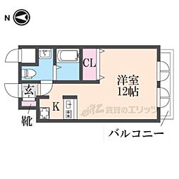メゾンパティオII 905 9階1Kの間取り