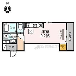 阪急伊丹線 伊丹駅 徒歩3分の賃貸アパート 1階ワンルームの間取り