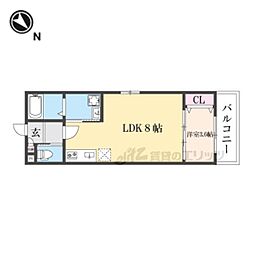 京阪本線 古川橋駅 徒歩6分の賃貸アパート 3階1LDKの間取り