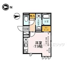 Ｈ＆Ｂ　吉田 3階ワンルームの間取り
