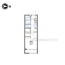 おおさか東線 高井田中央駅 徒歩4分の賃貸アパート 2階1Kの間取り