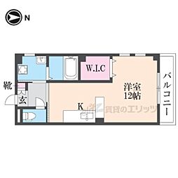 阪急伊丹線 伊丹駅 徒歩4分の賃貸マンション 5階ワンルームの間取り