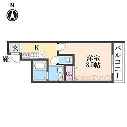 近鉄大阪線 弥刀駅 徒歩3分の賃貸アパート 2階1Kの間取り