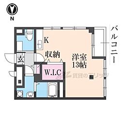 阪急宝塚本線 川西能勢口駅 徒歩2分の賃貸マンション 2階1Kの間取り