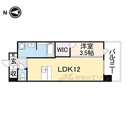 近鉄大阪線 弥刀駅 徒歩11分の賃貸マンション 8階1LDKの間取り