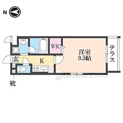 アルバ立花 2階1Kの間取り