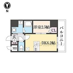能勢電鉄妙見線 絹延橋駅 徒歩11分の賃貸マンション 10階1LDKの間取り