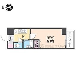 Osaka Metro中央線 高井田駅 徒歩2分の賃貸マンション 3階1Kの間取り