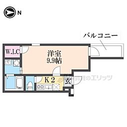 フジパレス立花北 3階1Kの間取り