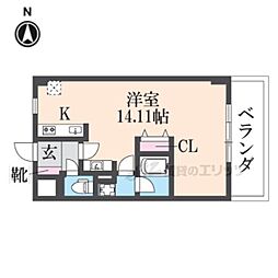 おおさか東線 JR長瀬駅 徒歩13分の賃貸マンション 7階ワンルームの間取り