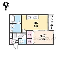 Ｌａ−Ｃｒｅａ塚口本町 2階1DKの間取り