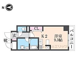 京阪本線 土居駅 徒歩2分の賃貸マンション 2階1Kの間取り