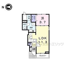 カーサ・コンテント 1LDKの間取図画像