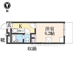 レオパレスZephyr 1Kの間取図画像