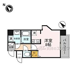 ONLYONE小花2 1Kの間取図画像