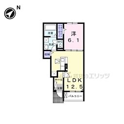 コテポルト 1LDKの間取図画像