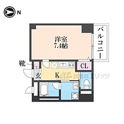 リエス尼崎東 1Kの間取図画像