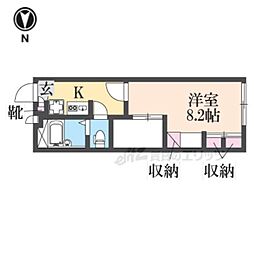 レオパレス辻九第一 1Kの間取図画像