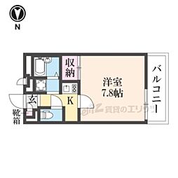 レオパレス曙 1Kの間取図画像